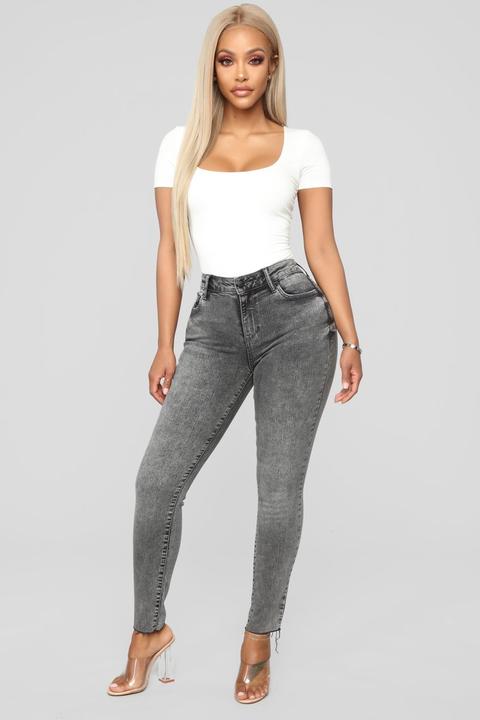 Take Me All The Way Ankle Jeans - Charcoal