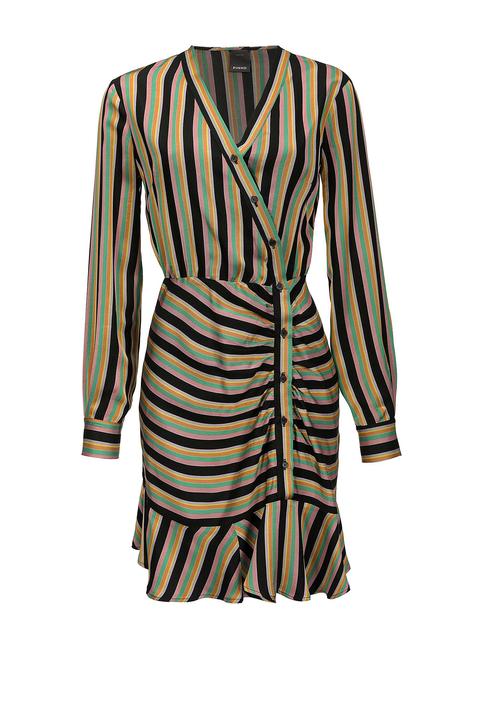 Vestido De Viscosa Con Estampado De Rayas