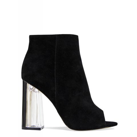 Jessie Black Suede Perspex Heel Shoe Boots