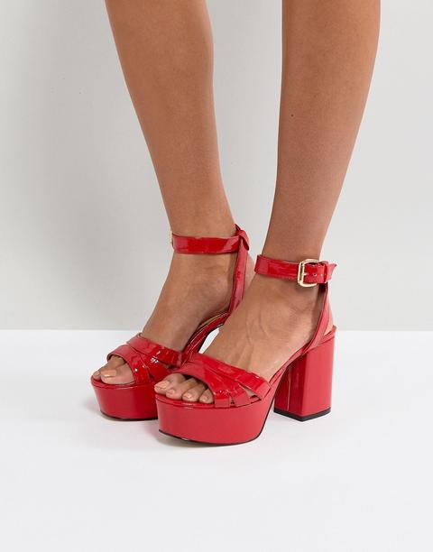 Sandalias De Plataforma De Cuero Sintético De River Island
