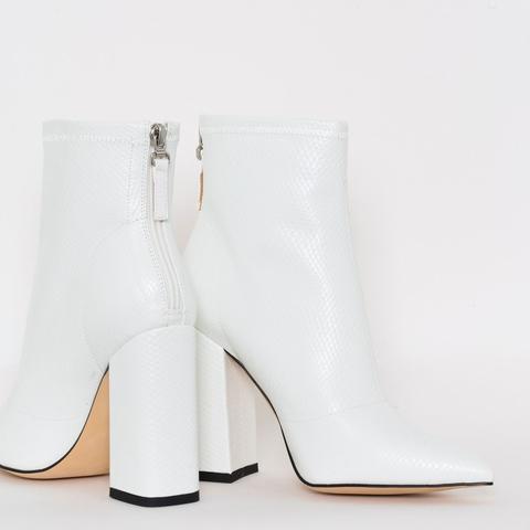 white snake print boots