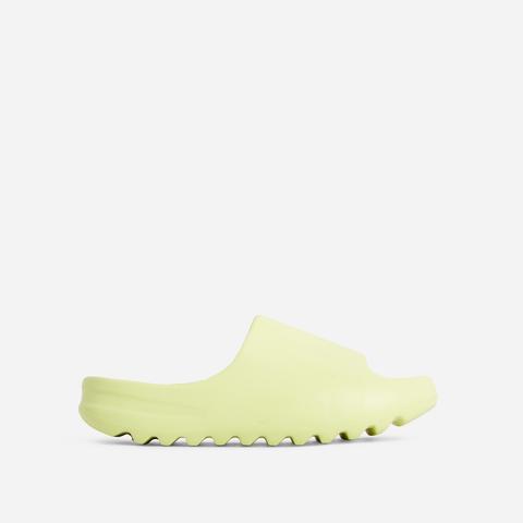 Playoff Flat Slider Sandal In Lime Green Rubber, Green