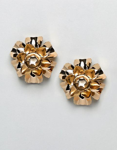 Pendientes De Tendencia En Dorado Con Diseño De Flor De Asos Design