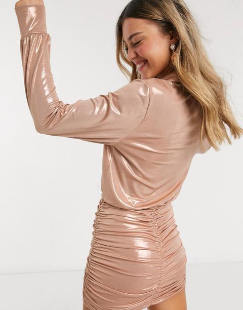 John zack rose top gold dress