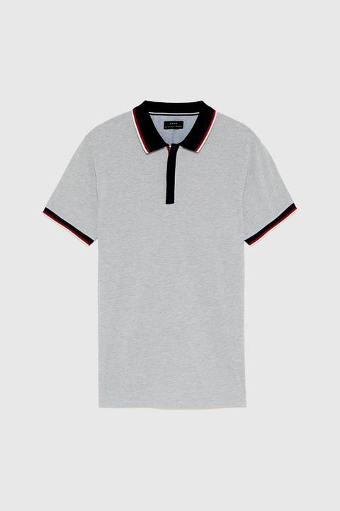 Contrast Piqué Polo Shirt