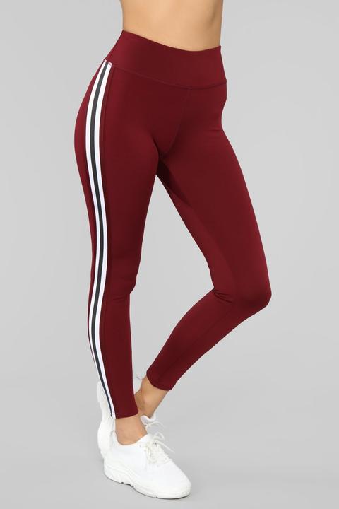 In The Game Active Legging - Burgundy