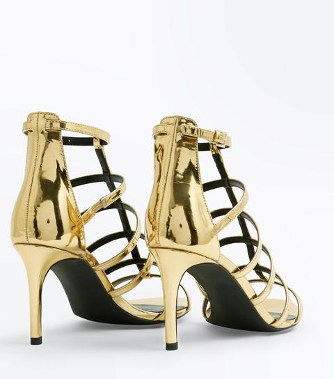 metallic gladiator heels