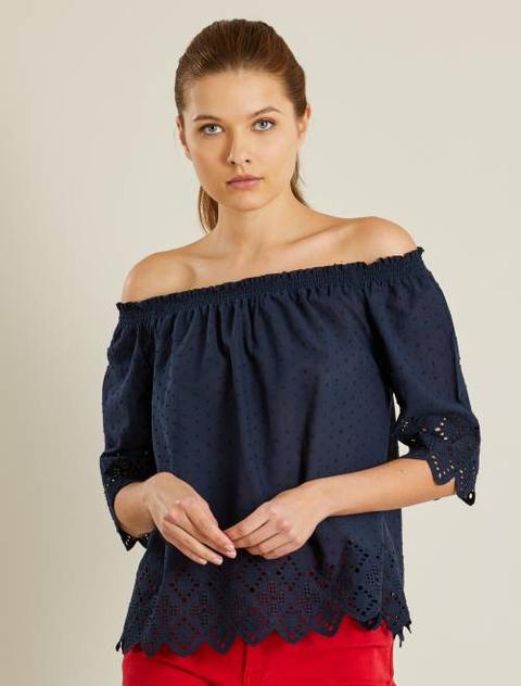 Blusa Ricamata Collo Bardot