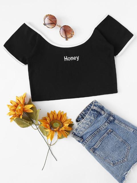 Lettera Ricamata T-shirt