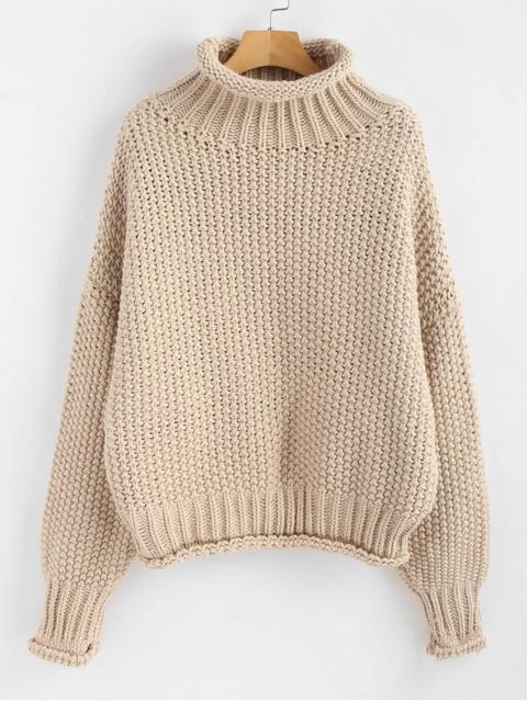 Jersey Grueso Cuello Tortuga Apricot