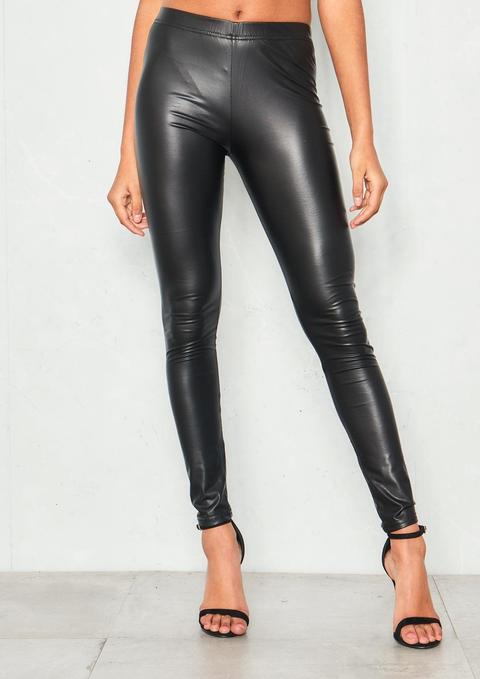 Becky Black Faux Leather Leggings