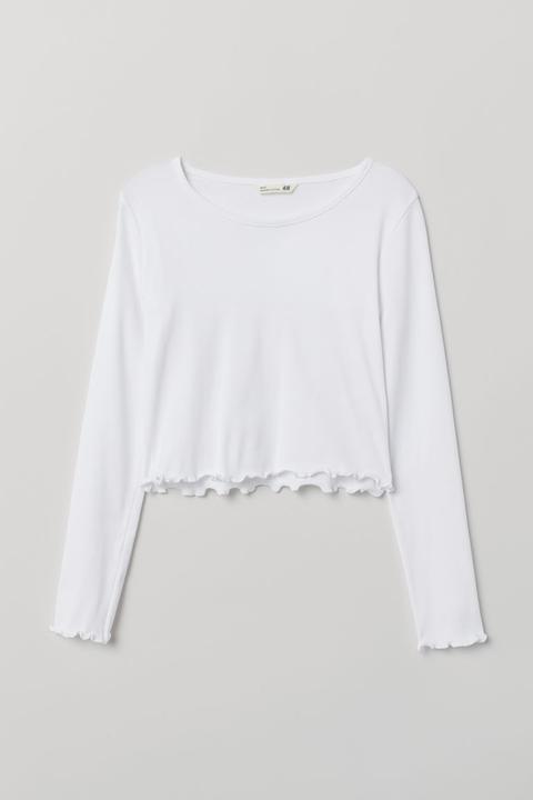 H & M - Maglia Corta In Jersey - Bianco