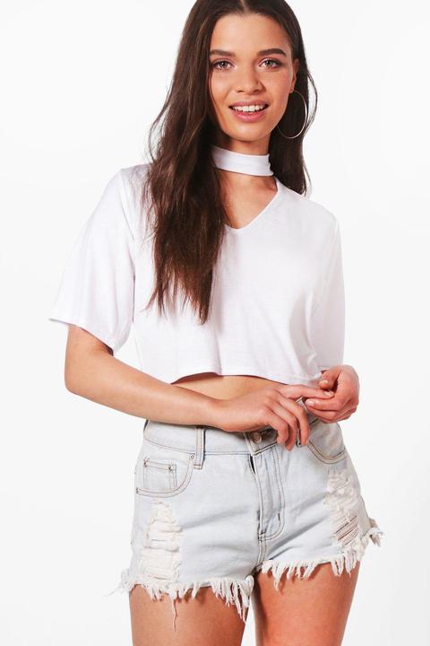 Lexi Choker Neck Crop Top