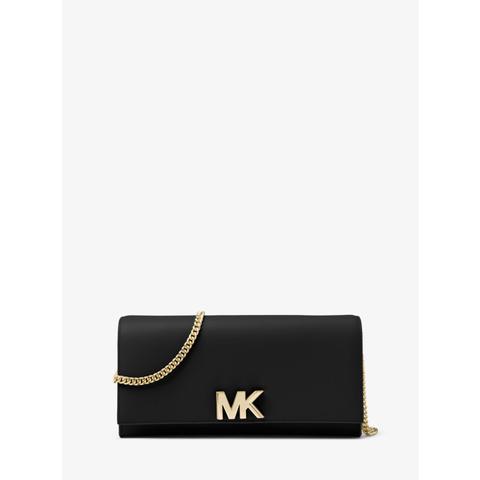 Mk Mott Leather Chain Wallet - Black 