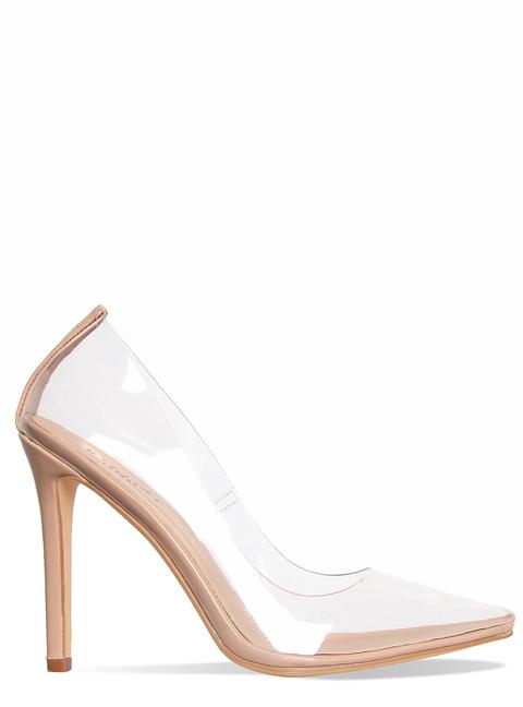 Nova Nude Clear Stiletto Court Shoes