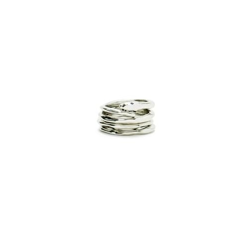 Set De Anillos Plateados
