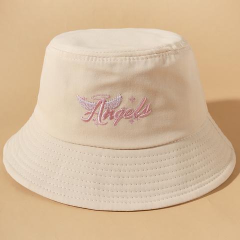 Letter Embroidery Bucket Hat