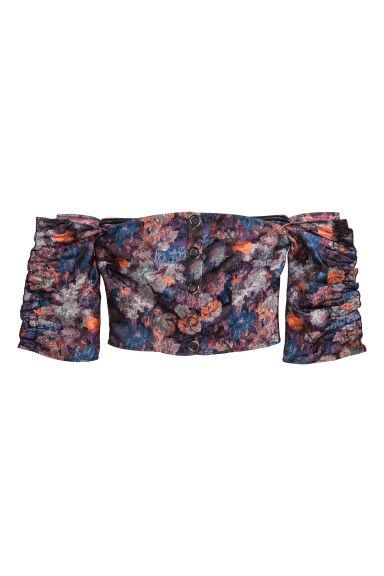 H & M - Camicetta Jacquard Fantasia - Blu