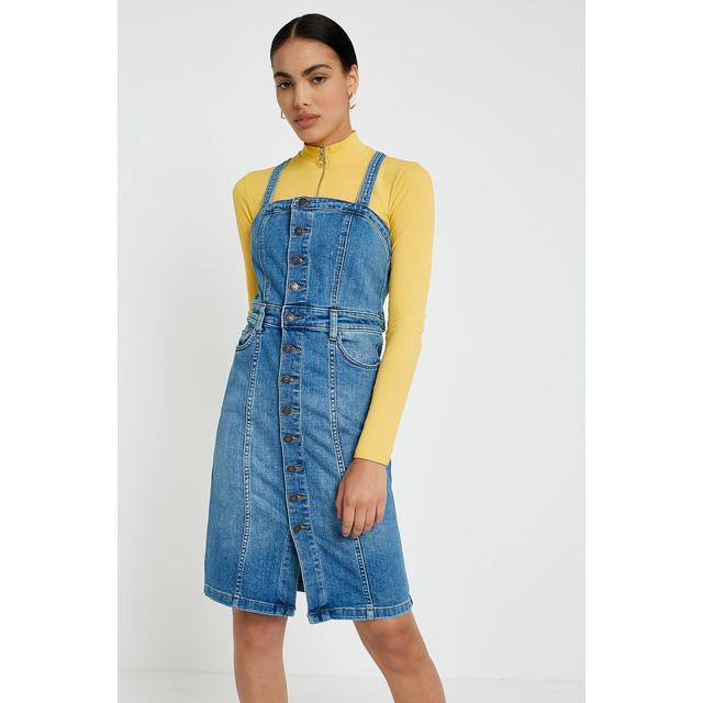 womens denim pinafore dress uk