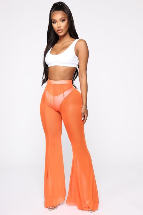 orange cover up pants