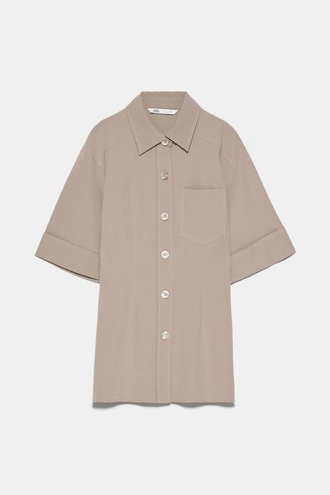 Camisa Bolsillo Plastrón