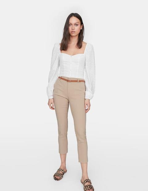 Pantaloni Eleganti Con Cintura Pietra