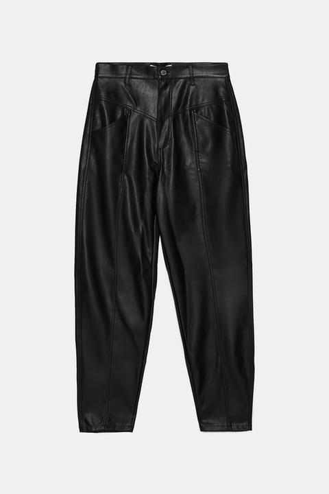 Pantaloni Effetto Pelle from Zara on 21 Buttons