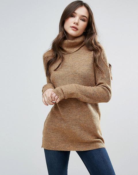 Vero Moda - Maglione Con Collo Alto - Marrone