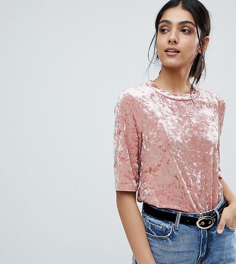 Vero Moda Tall - Top In Velluto - Rosa