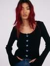Butterfly Button Rib Cardigan