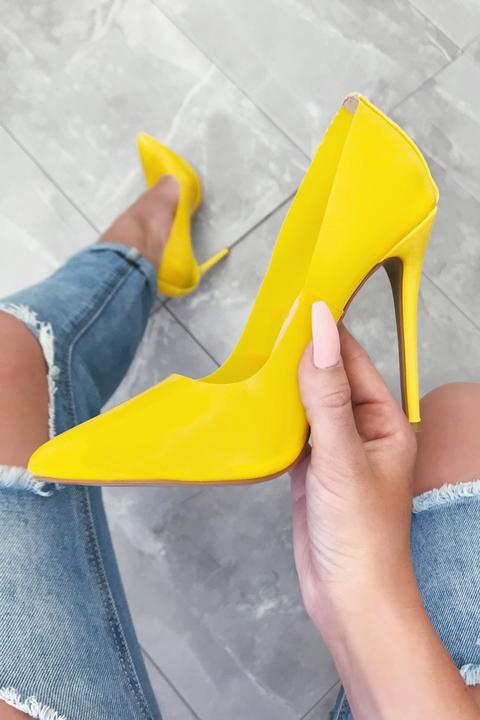 Ferne Mccann Yellow Clear Stiletto Court Shoes