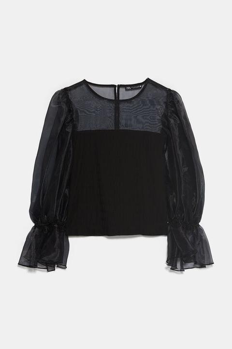 Top Con Maniche In Organza