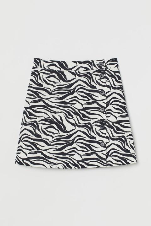 Falda Estampada - Blanco