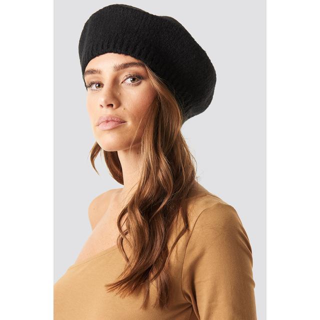 Knitted Beret Hat Black from NA-KD on 