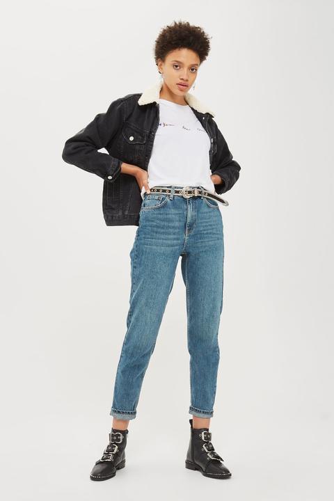 Moto Authentic Blue Mom Jeans