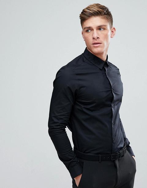 Burton Menswear - Camicia Skinny Nera - Nero