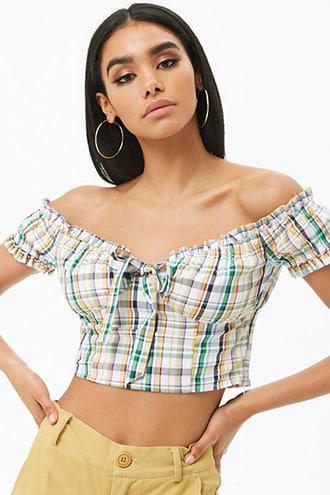 forever 21 plaid crop top