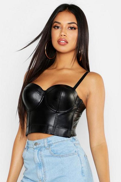 pu corset top