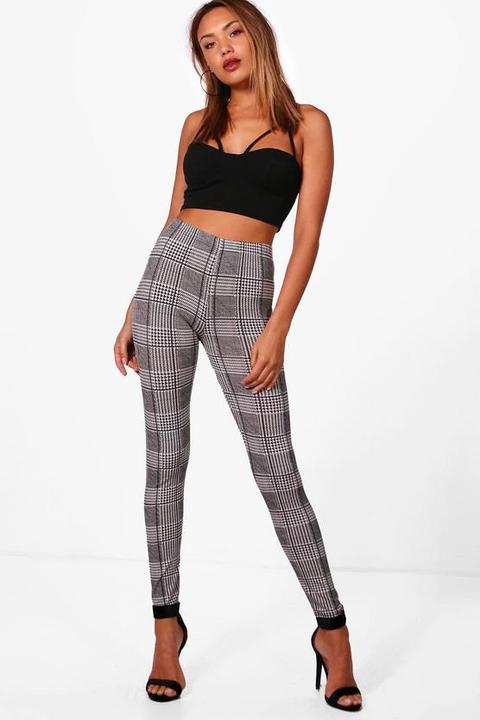 Dogtooth Check Basic Jersey Leggings 