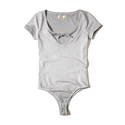 Keyhole Tie-front Bodysuit