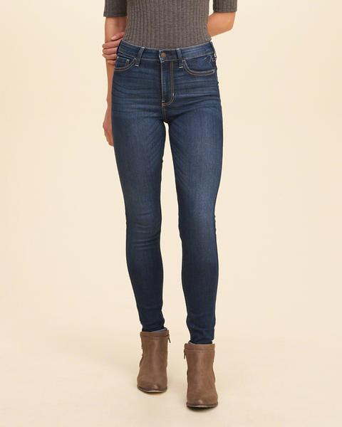 Jeans Superajustados De Tiro Alto Hollister