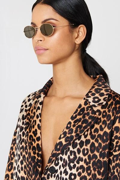 Na-kd Urban Oval Metal Sunglasses - Gold