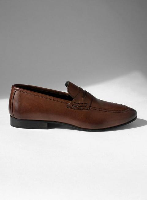 Brown Real Leather Corden Loafers