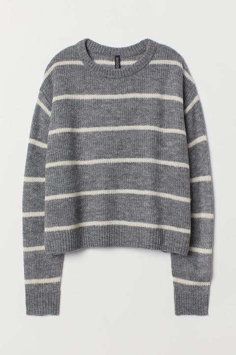 Jersey En Punto De Canalé - Gris
