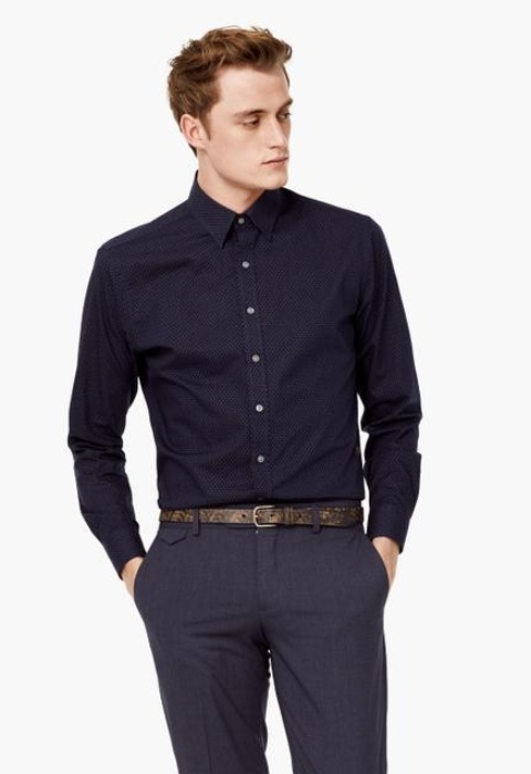 Camisa Slim-fit Topos