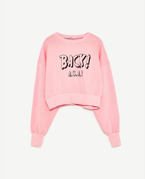 Sudadera Cropped Texto