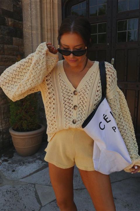 balloon sleeve oversized cardigan