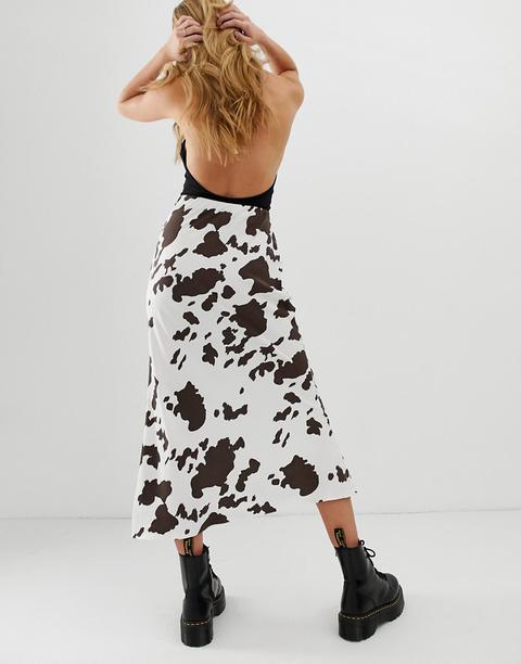 cow print slip dress