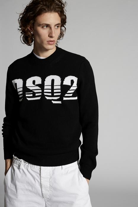 Dsquared2 Hombre Jersey Negro Tamaño Xxl 100% Lana Virgen