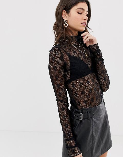 Free People- Sweet Memories - Transparentes Oberteil - Schwarz